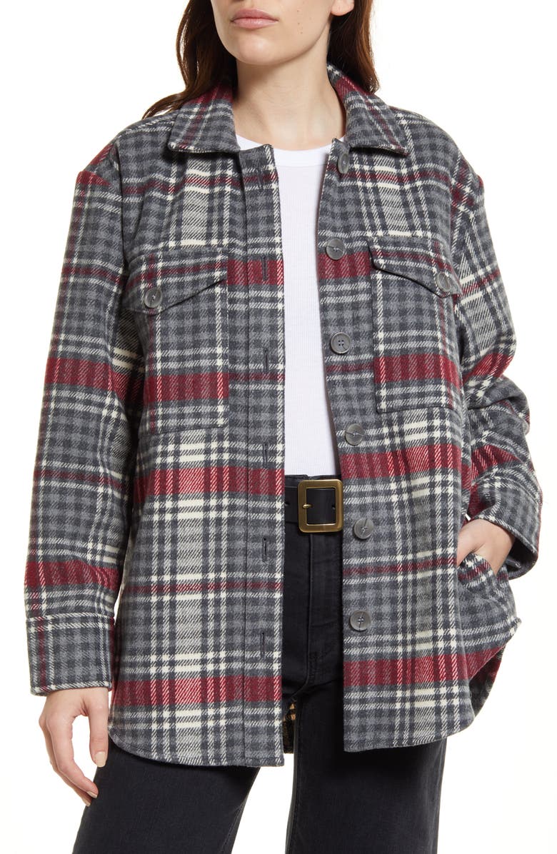 Treasure & Bond Plaid Shirt Jacket, Main, color,