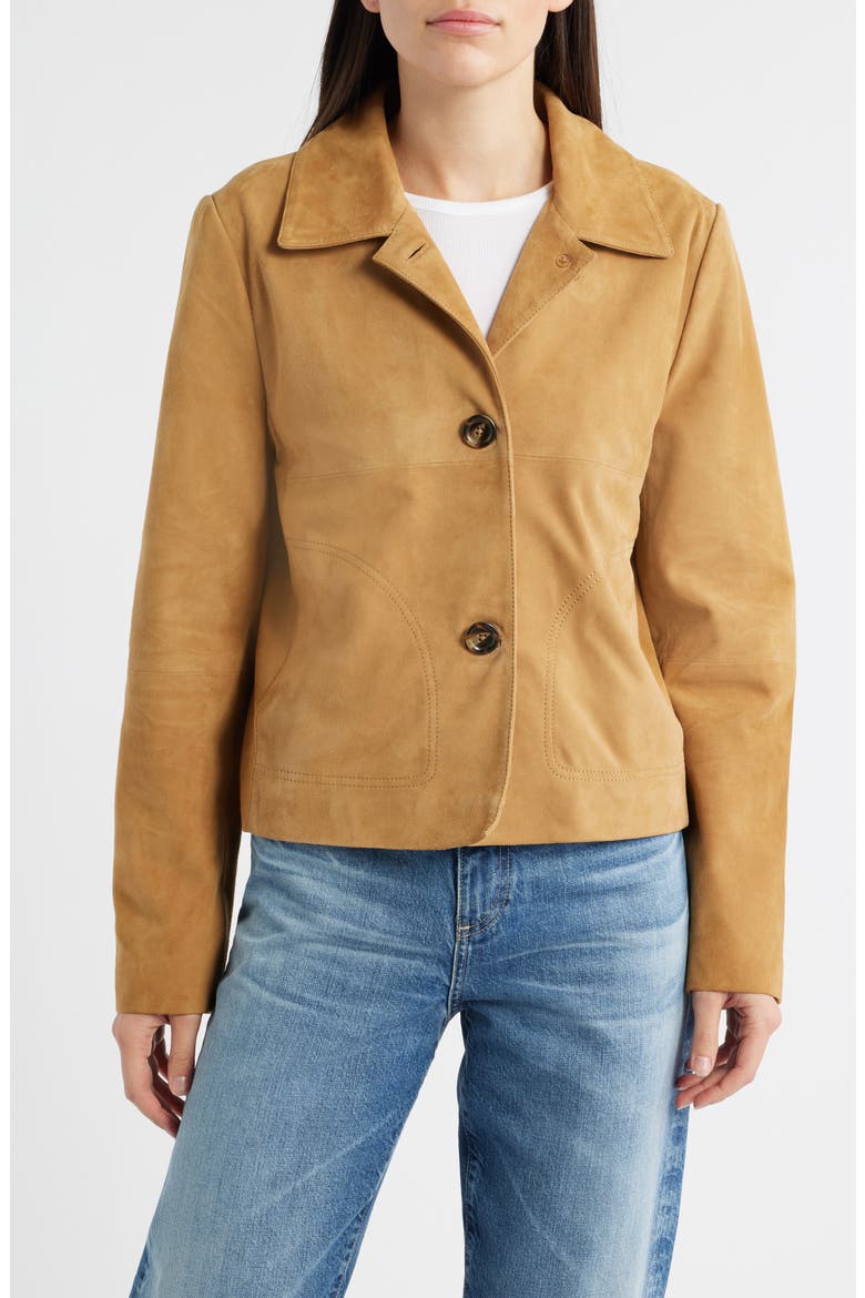 Crop Suede Jacket, Alternate, color, SAND