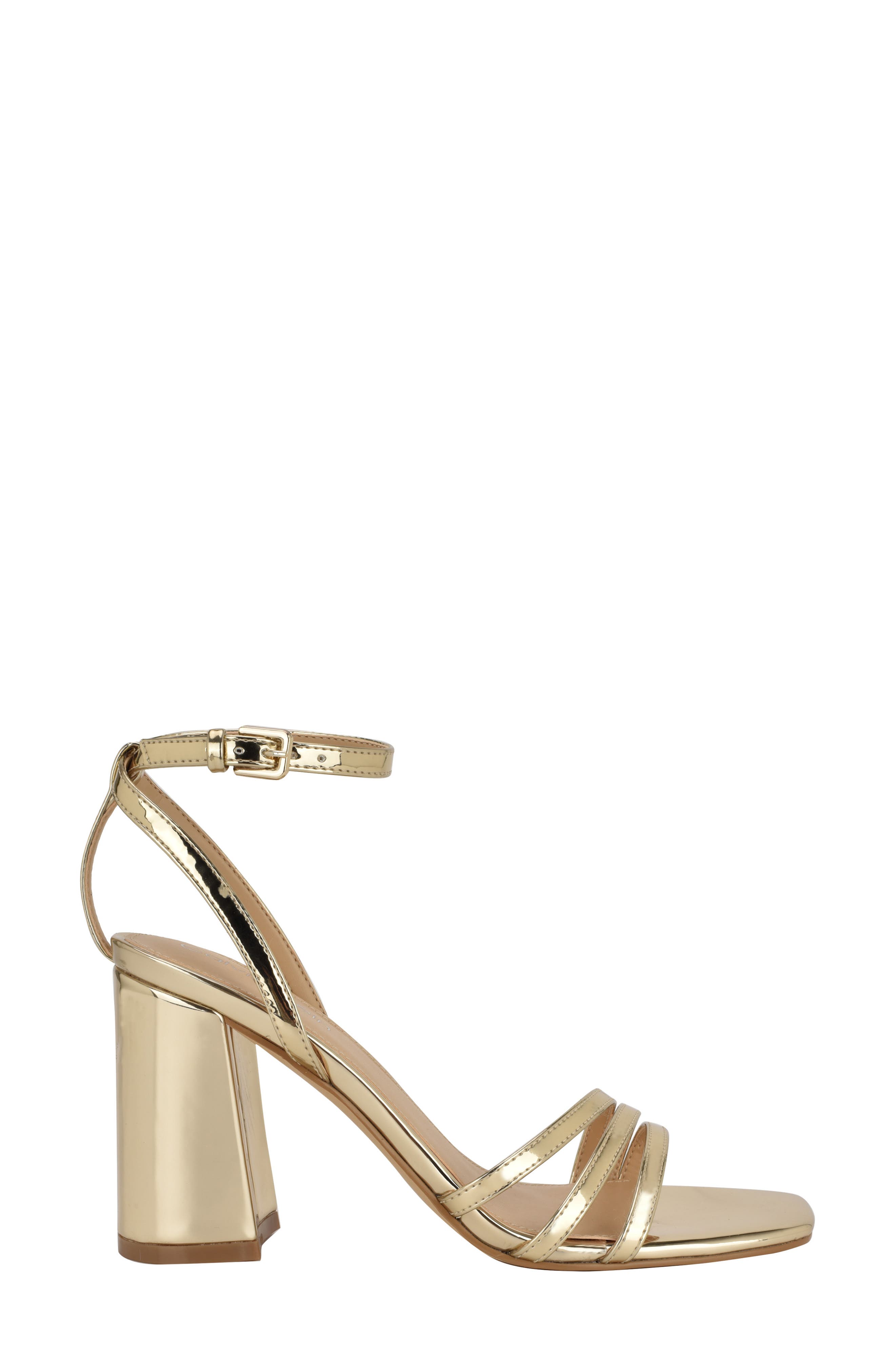 Calvin Klein Quiva Strappy Sandal, Alternate, color, Gold
