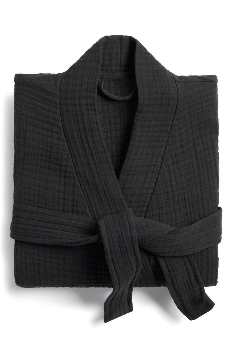 Parachute Gender Inclusive Cloud Cotton Robe, Alternate, color, Coal