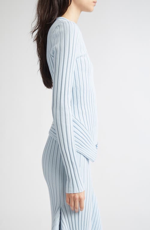 Stella Mccartney Textured Knit Rib Sweater In Blue