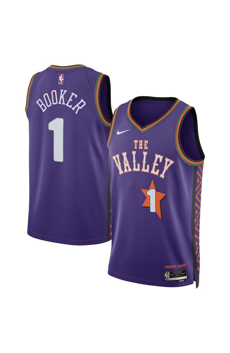 Nike Unisex Nike Devin Booker Purple Phoenix Suns 2024/25 Swingman Player Jersey - City Edition, Main, color, 