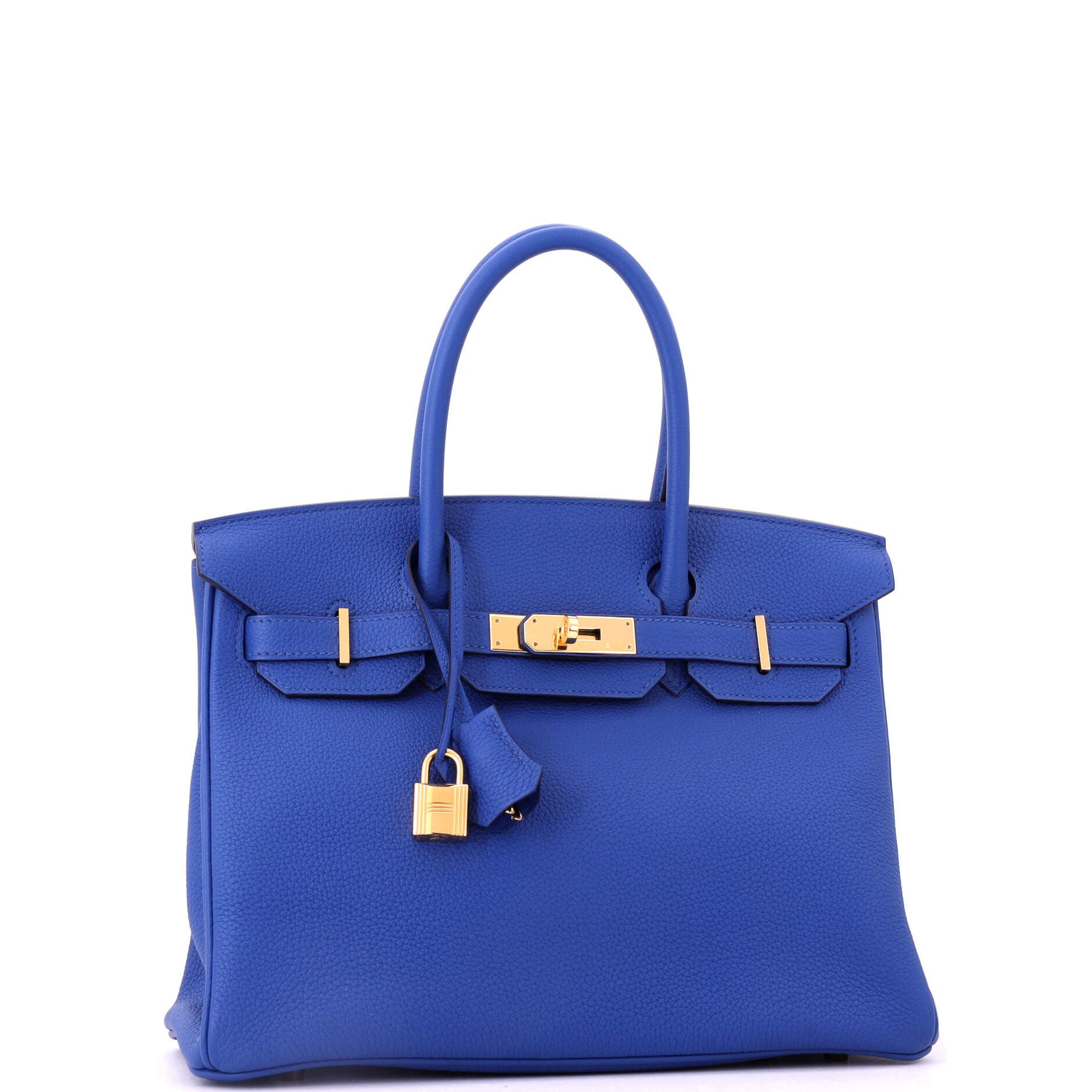 Pre-Owned Hermes Birkin Handbag Blue Togo with Gold Hardware 30, Alternate, color, Bleu France