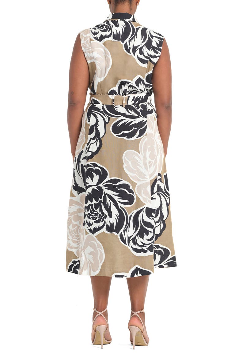 Johanna Linen Blend Midi Dress, Alternate, color, PETAL MOSS