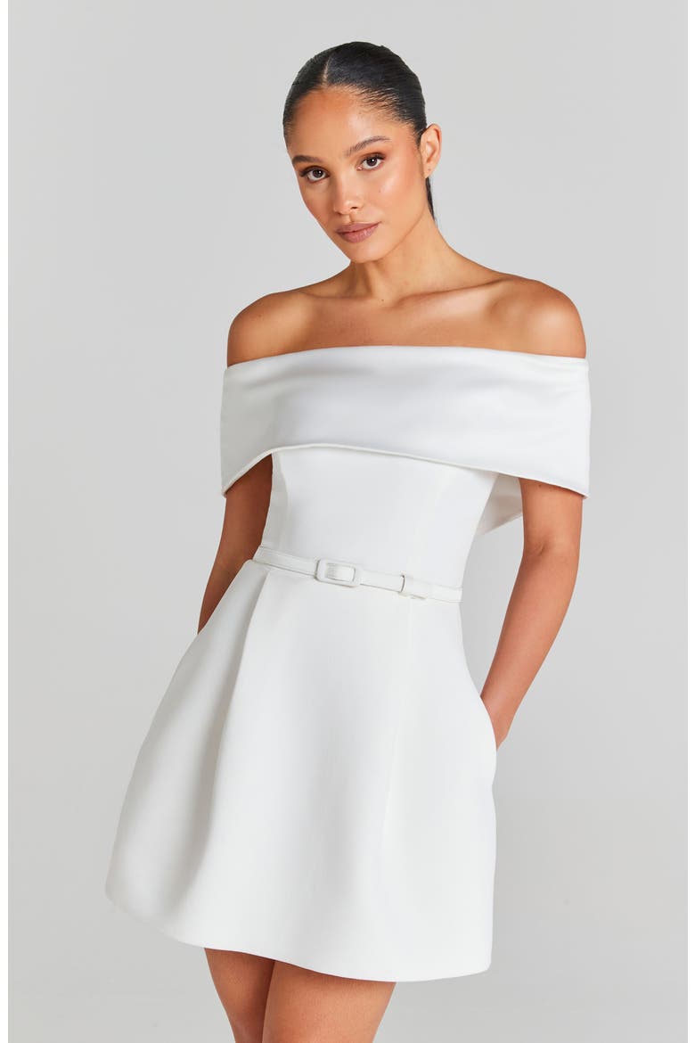 Harper Off the Shoulder Minidress, Alternate, color, WHITE