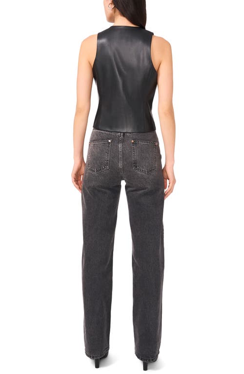 1.state Faux Leather Vest In Black