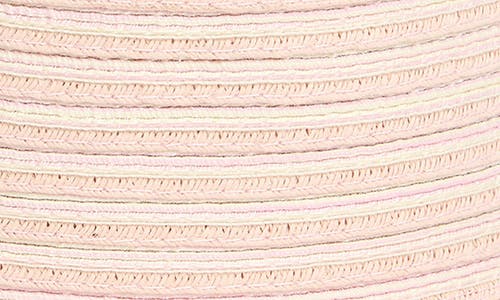 Nordstrom Rack Two Tone Stripe Paper Woven Bucket Hat In Blush Combo