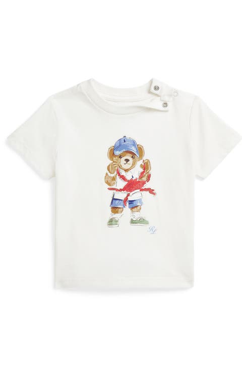 Beach Bear Cotton Graphic T-Shirt