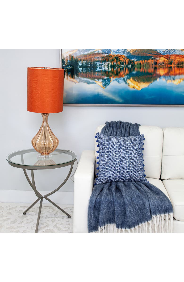 PARKLAND COLLECTION Pom Pom Trim Square Accent Pillow, Alternate, color, 