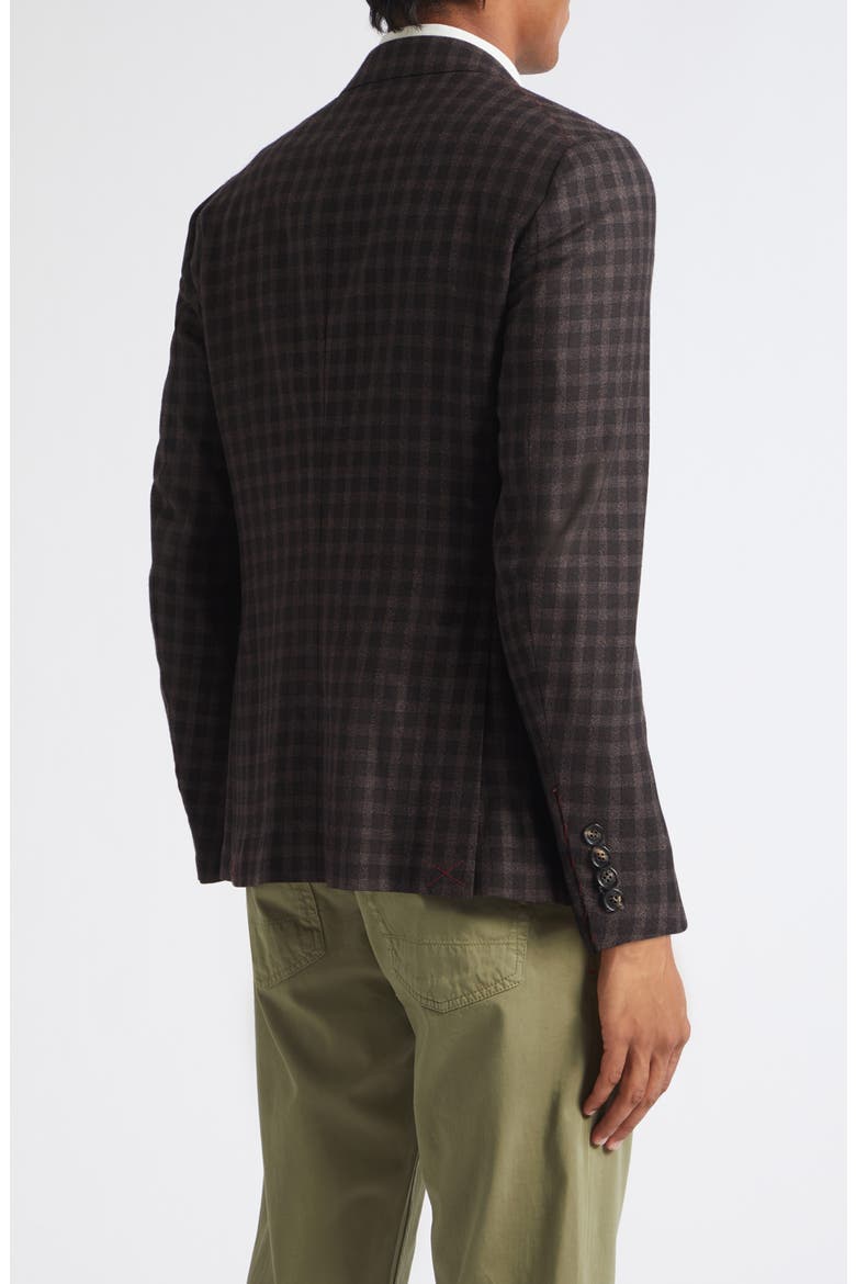 Check Wool & Cashmere Sport Coat, Alternate, color, DARK BROWN 450