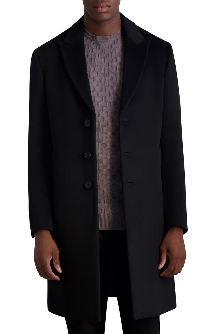 Wool Blend Coat, Main, color, BLACK