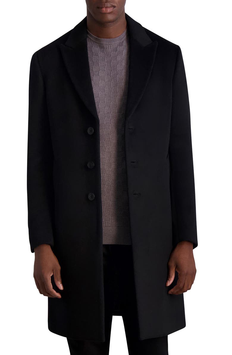 KARL LAGERFELD PARIS Wool Blend Coat, Main, color, 