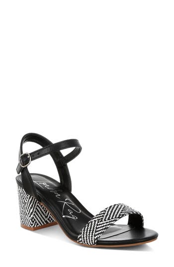 London Rag Tulata Woven Sandal In Black/white