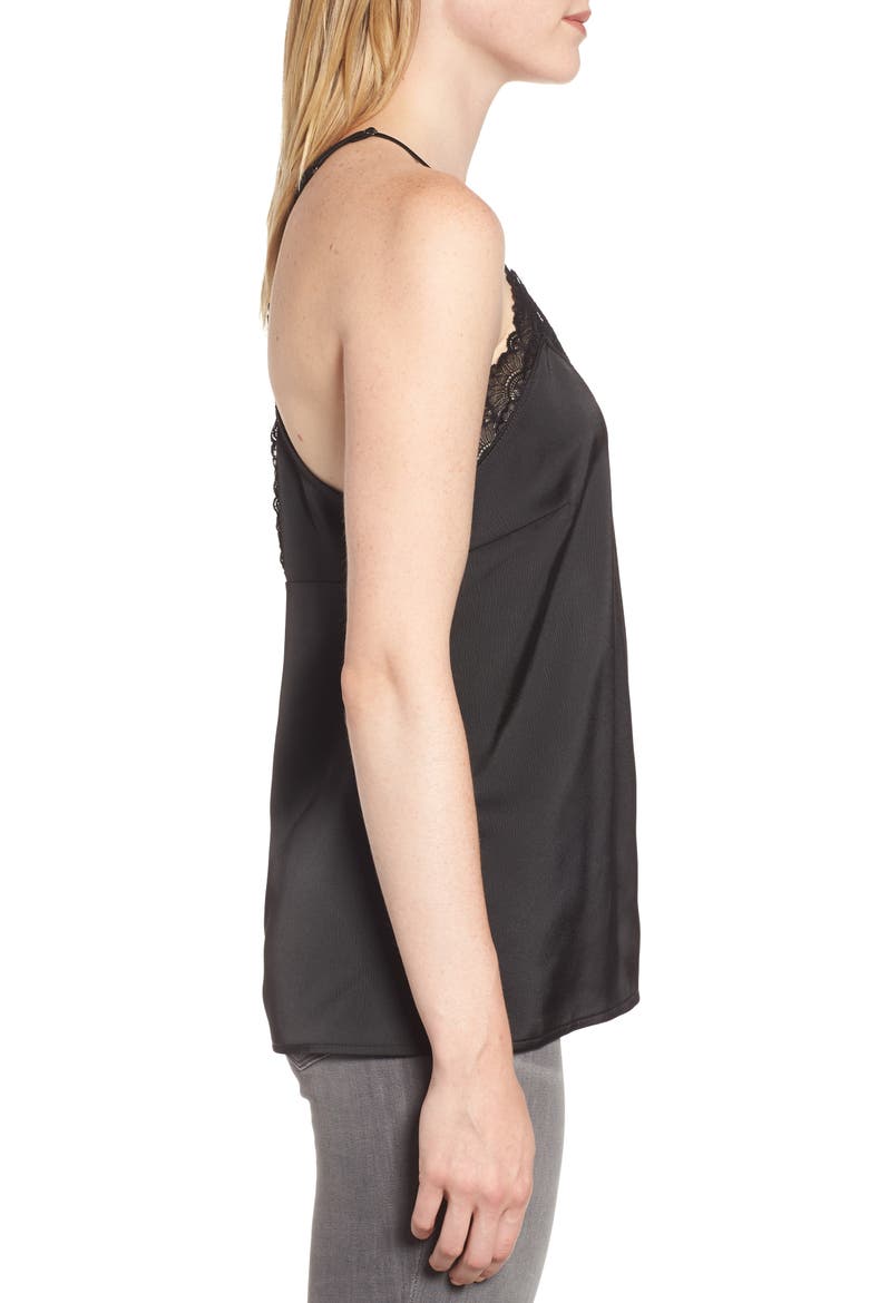 Gibson x Living in Yellow Betty Lace Trim Camisole (Nordstrom Exclusive), Alternate, color, BLACK/ BLACK