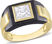 DELMAR Sterling Silver Moissanite Solitaire Ring