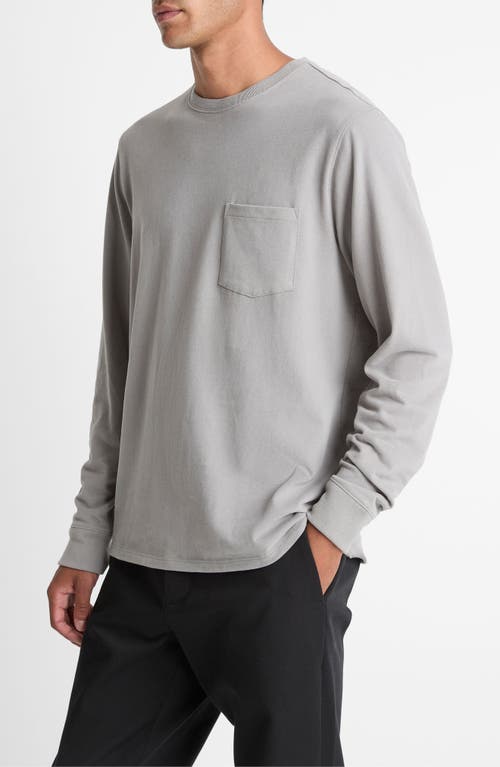 Vince Long Sleeve Sueded Jersey Top In Gray