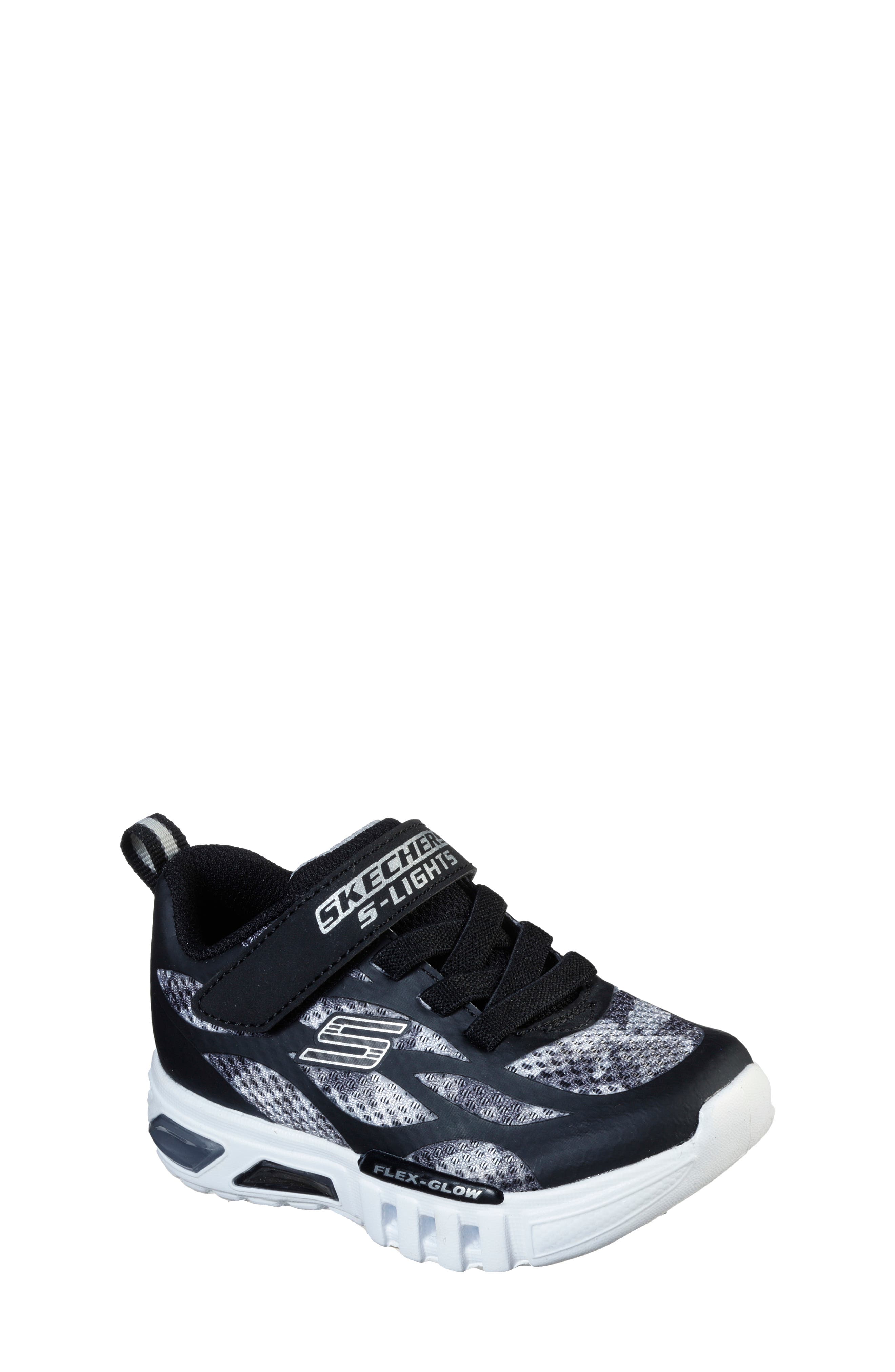 Flex Glow Dezlom Light-Up Sneaker, Main, color, BLACK/ GREY