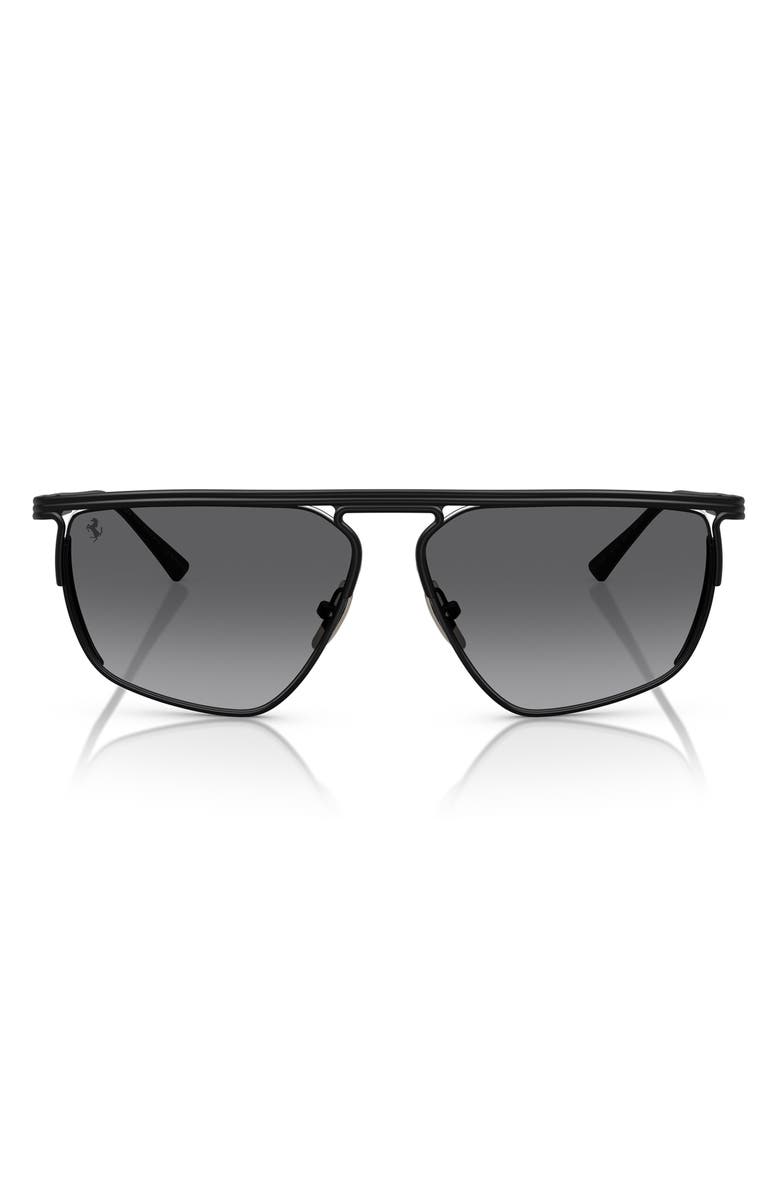 Scuderia Ferrari 59mm Polarized Gradient Irregular Sunglasses, Main, color, Black / Grey Gradient Polar