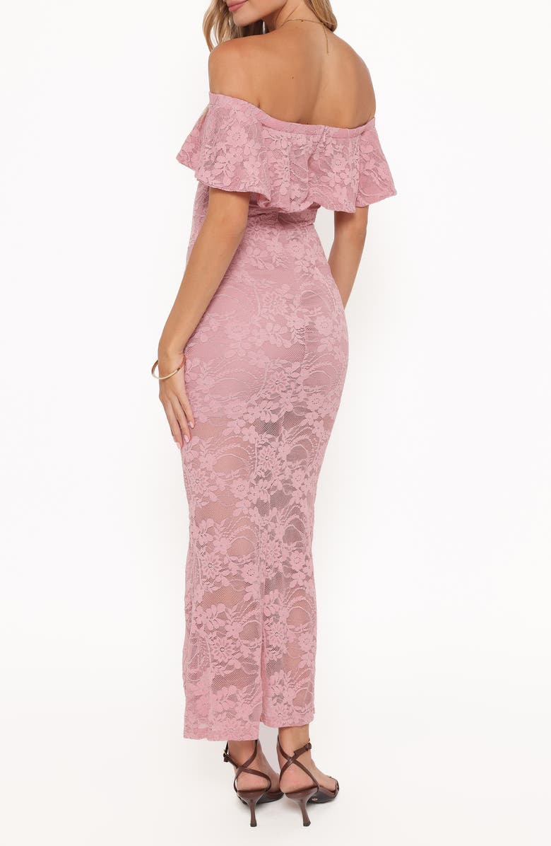 Petal & Pup Mirelle Off the Shoulder Lace Maxi Dress, Alternate, color, Pink