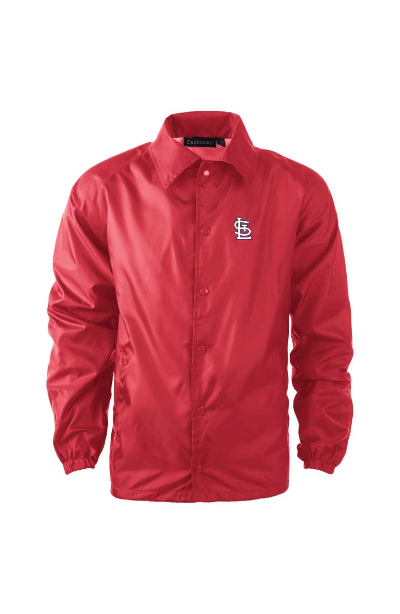 DUNBROOKE Men's Dunbrooke  Red St. Louis Cardinals Coach's Raglan Full-Snap Windbreaker Jacket, Alternate, color, Red