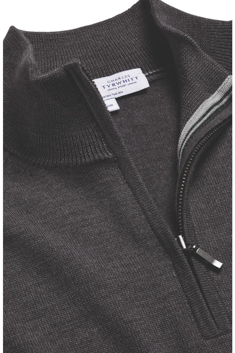 New York Jets Merino Zip Neck Sweater, Alternate, color, Grey