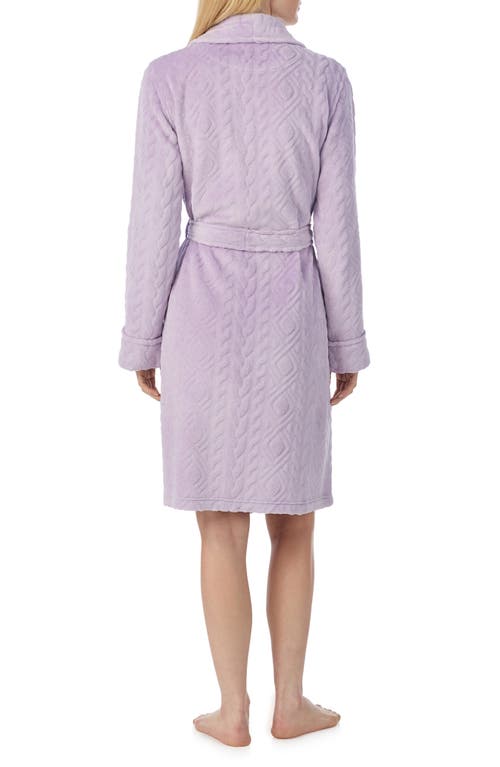 Ralph Lauren Lauren  Fleece Monogram Robe In Purple