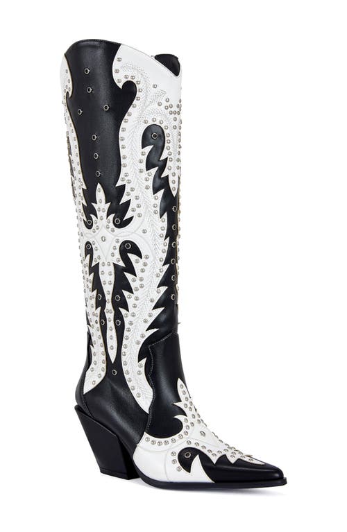 Azalea Wang Donovan Knee High Western Boot In Multi