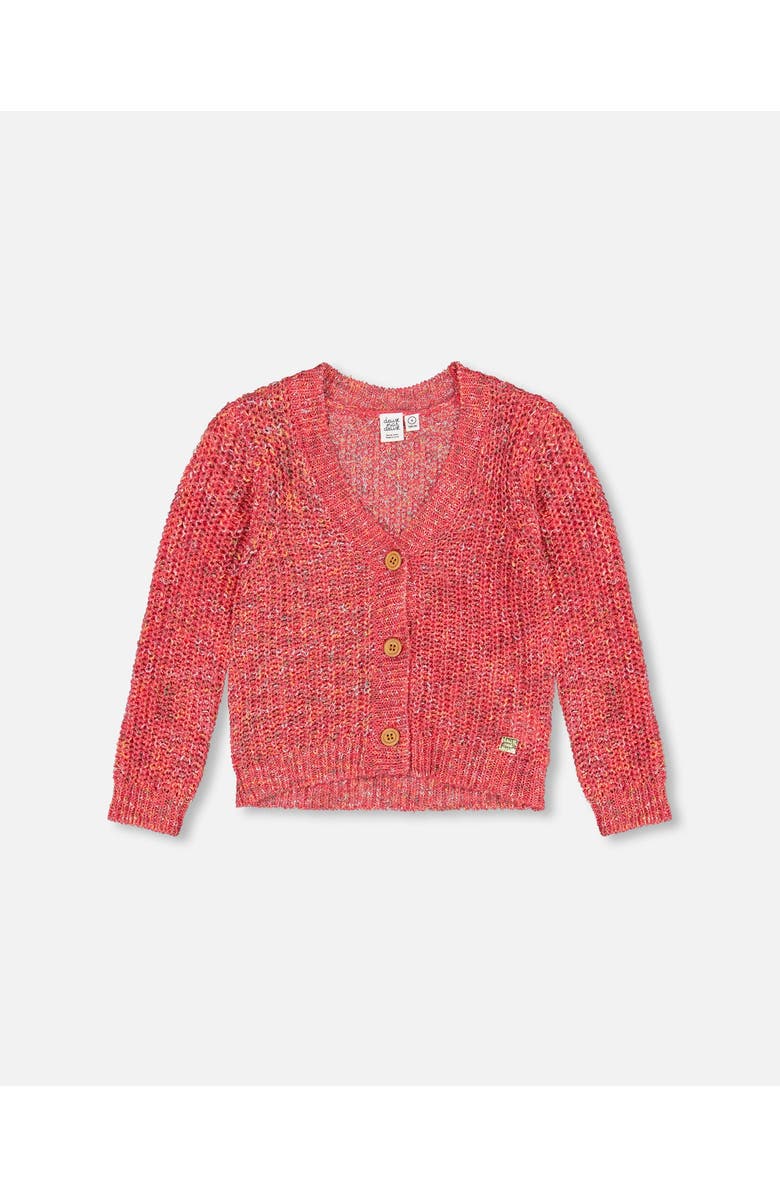 Deux par Deux Girl's Knit Cardigan Magenta, Main, color,