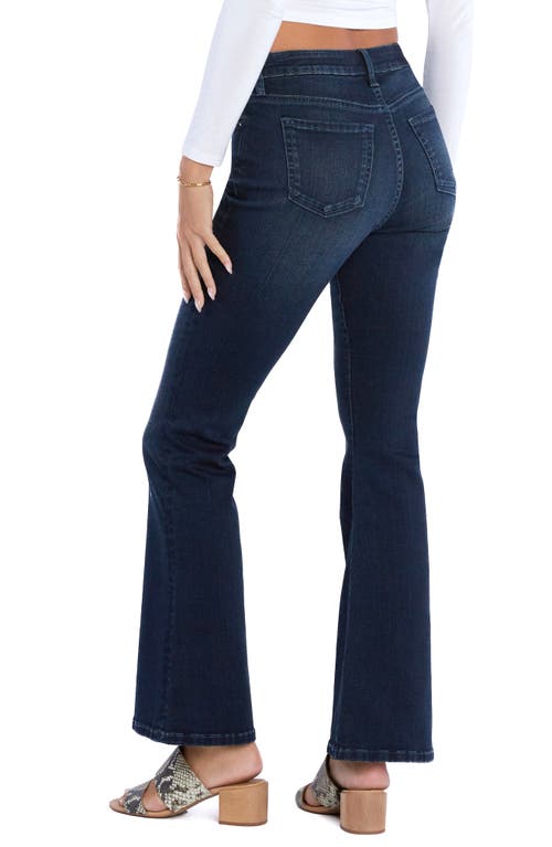 Hint Of Blu Mid Rise Flare Jeans In Cosmopolitan Blue