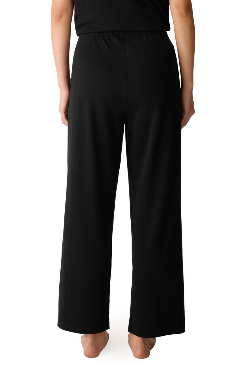 Pull-On Organic Cotton Ankle Pants, Alternate, color, BLACK