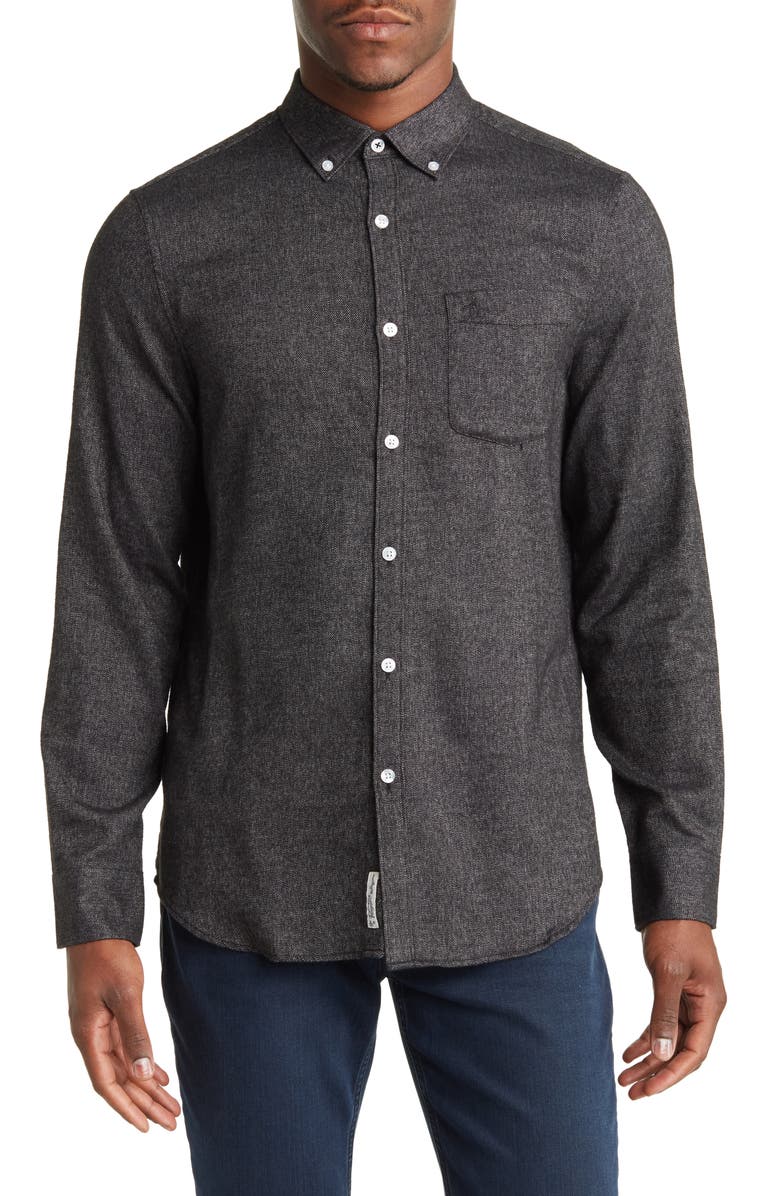 Original Penguin Woven Long Sleeve Flannel Shirt, Main, color,