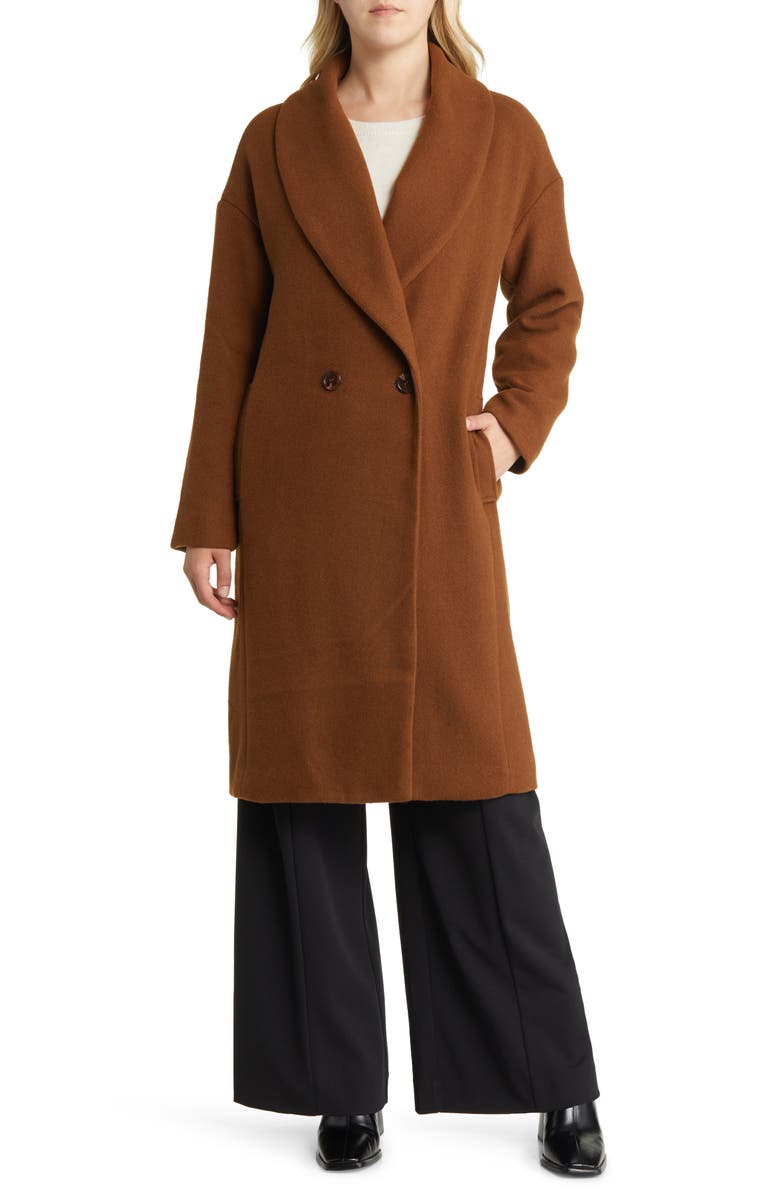 Halogen<sup>®</sup> Long Double Breasted Coat, Alternate, color,