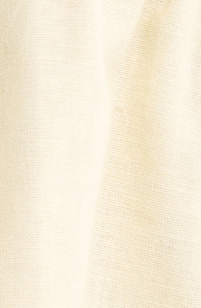 Lucky Brand Lace Detail Linen Blend Peplum Top, Alternate, color, Pastel Yellow