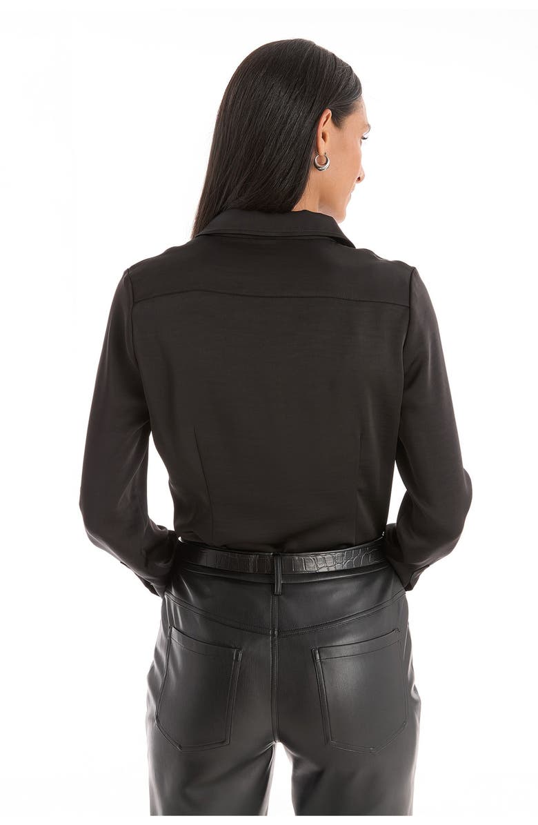 The Noli Shop Paulina Silk Blouse, Alternate, color, Black