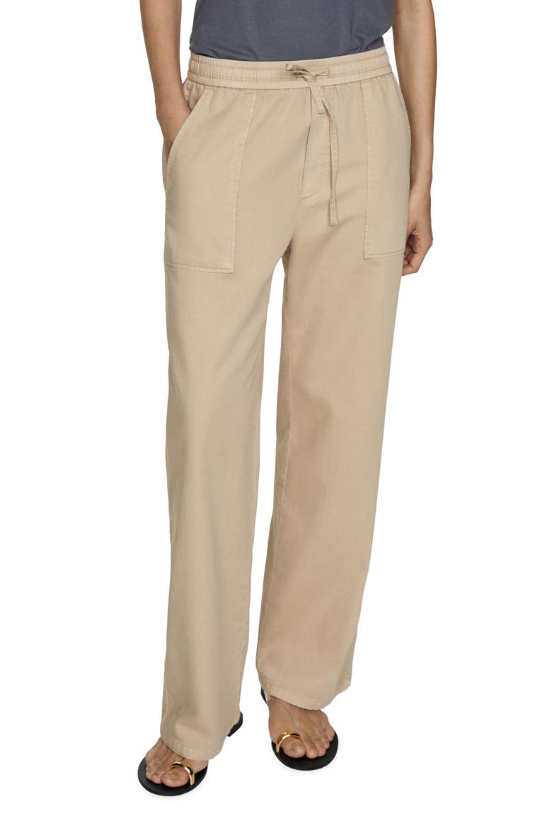 Elastic Waist Drawstring Pants, Main, color, SAND