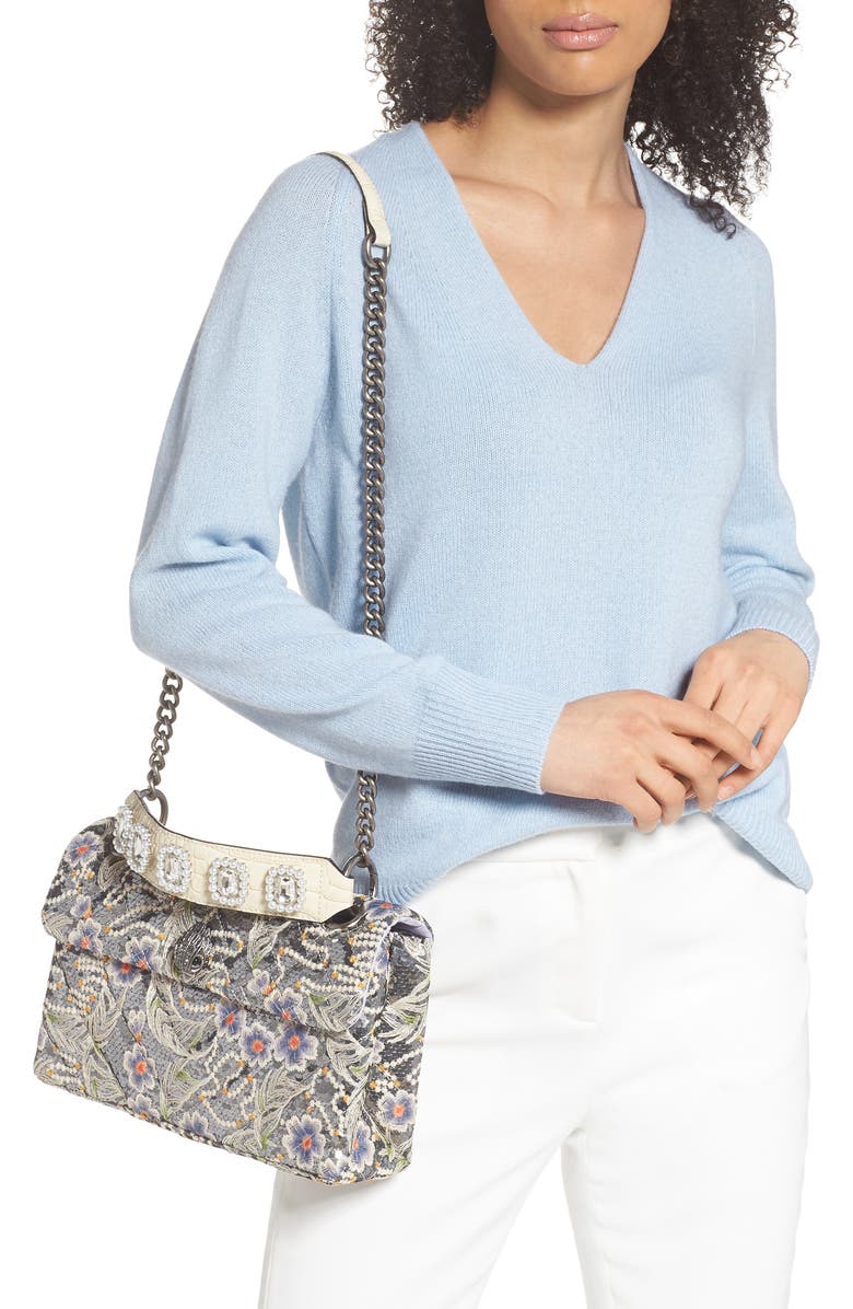Kurt Geiger London Kensington Embroidered Sequin Shoulder Bag, Alternate, color,