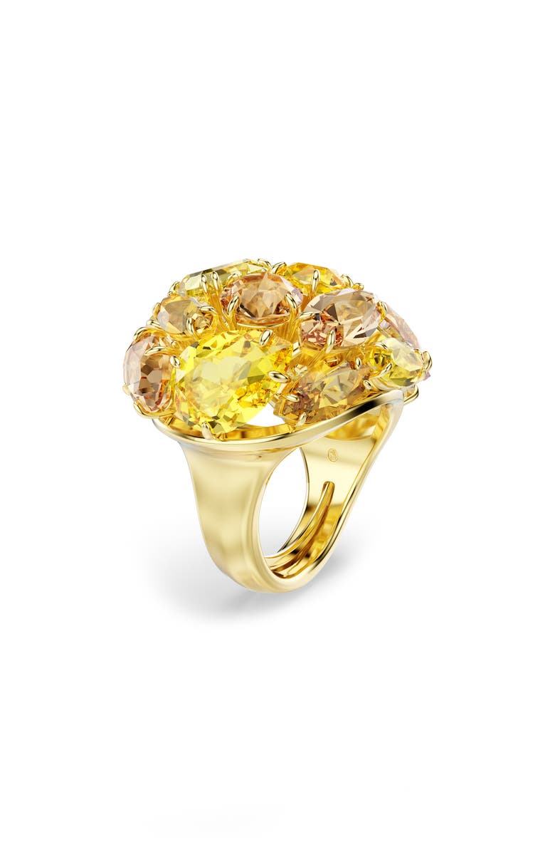 Swarovski Gema Cocktail Ring, Alternate, color, Gold/ Yellow