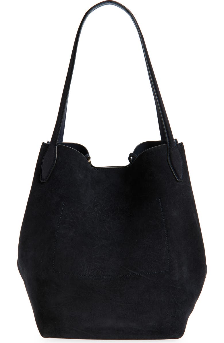 Madewell The Shopper Tote in Soft Grain Suede, Alternate, color, Juniper Berry