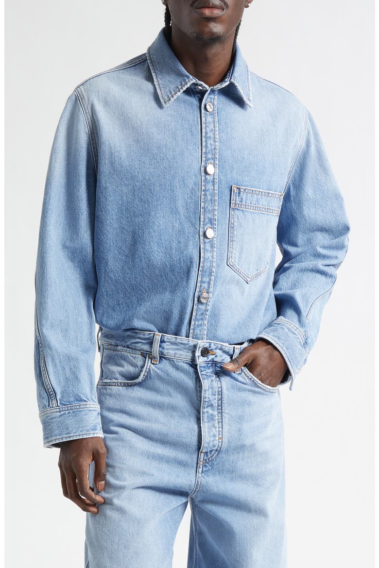 Denim Overshirt, Main, color, LIGHT BLUE