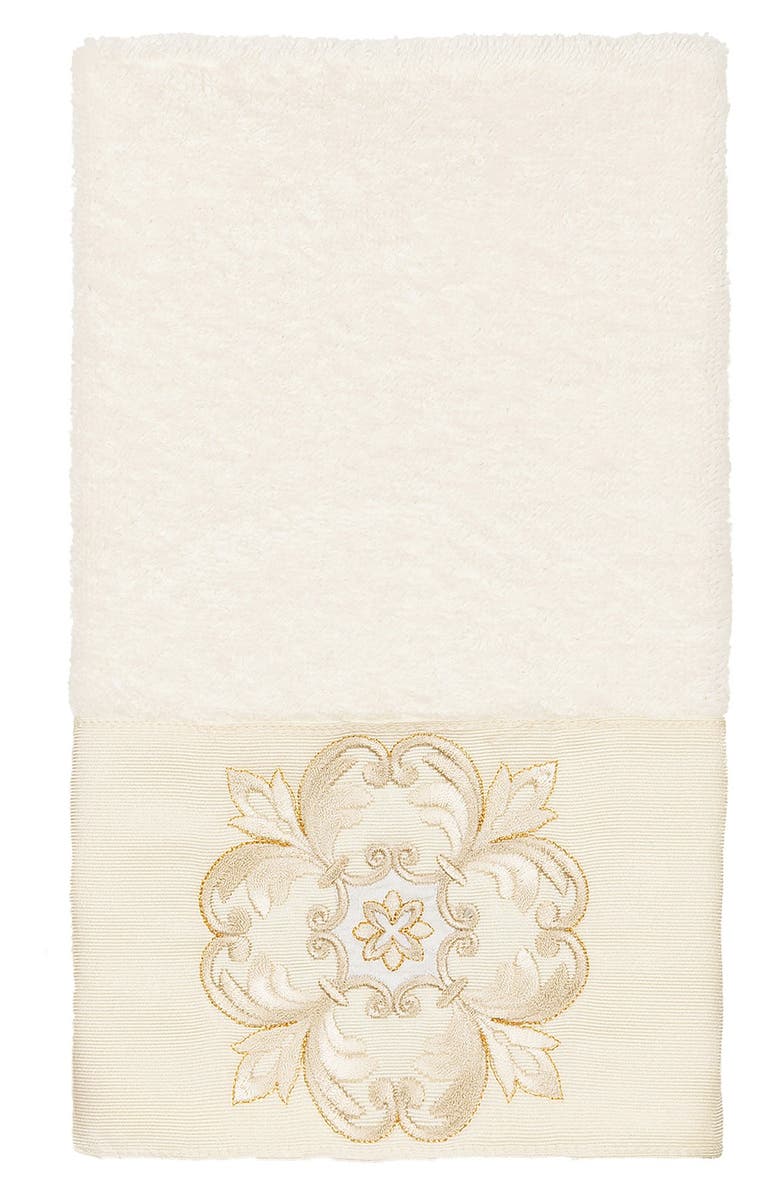 Linum Home Textiles Alyssa 3-Piece Embellished Towel - Cream, Alternate, color, Cream