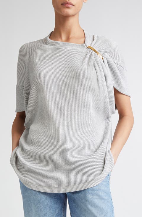 The Faye Asymmetric Rib T-Shirt