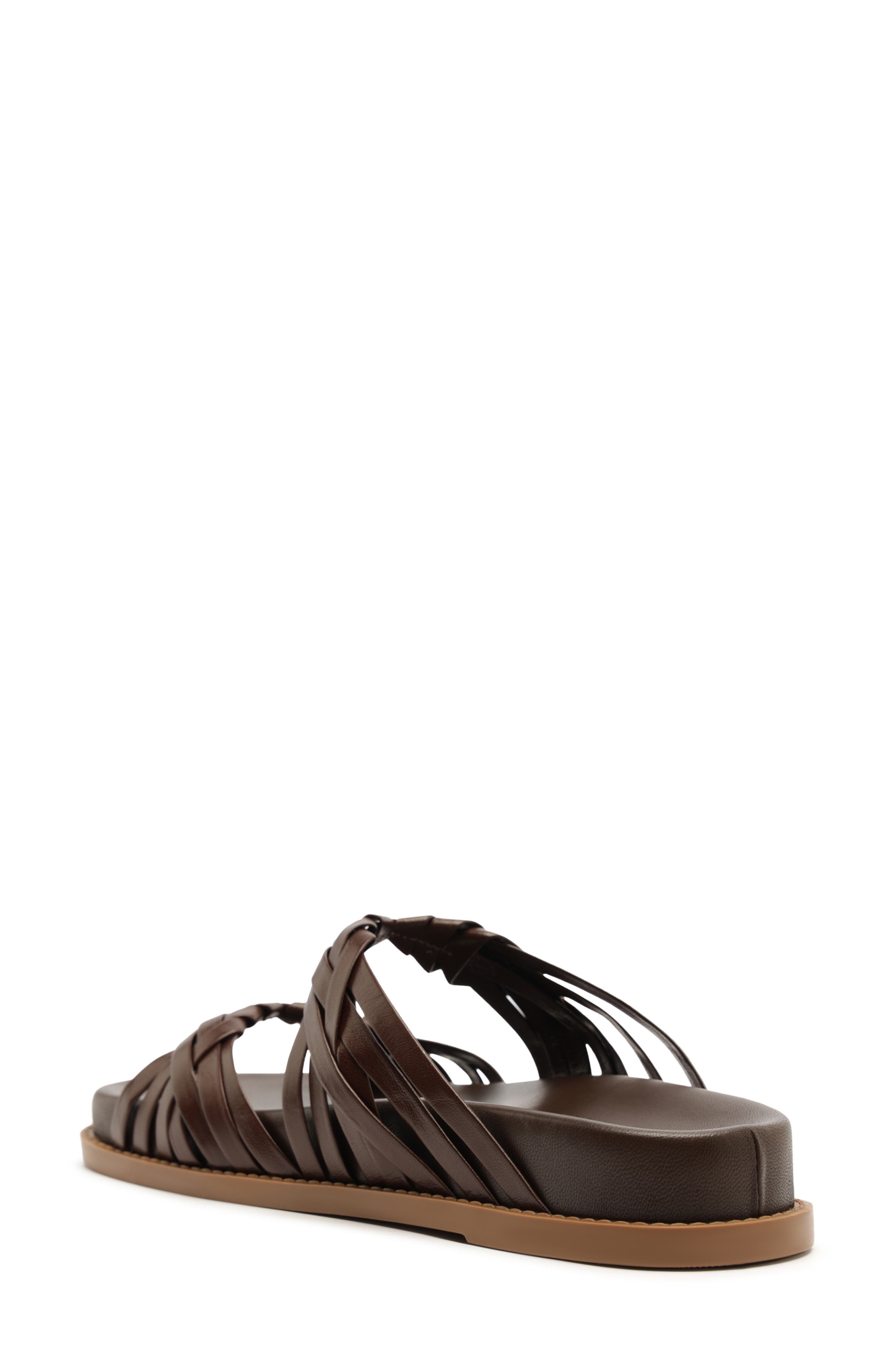Schutz Tara Sporty Braided Sandal, Alternate, color, Chestnut Brown