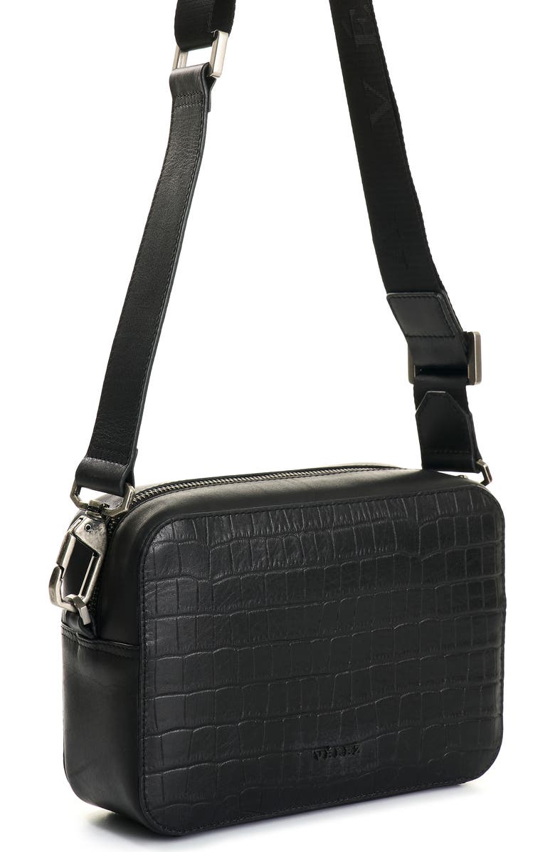 Velez Leather Crossbody Bag with Adjustable Straps, Alternate, color, Black