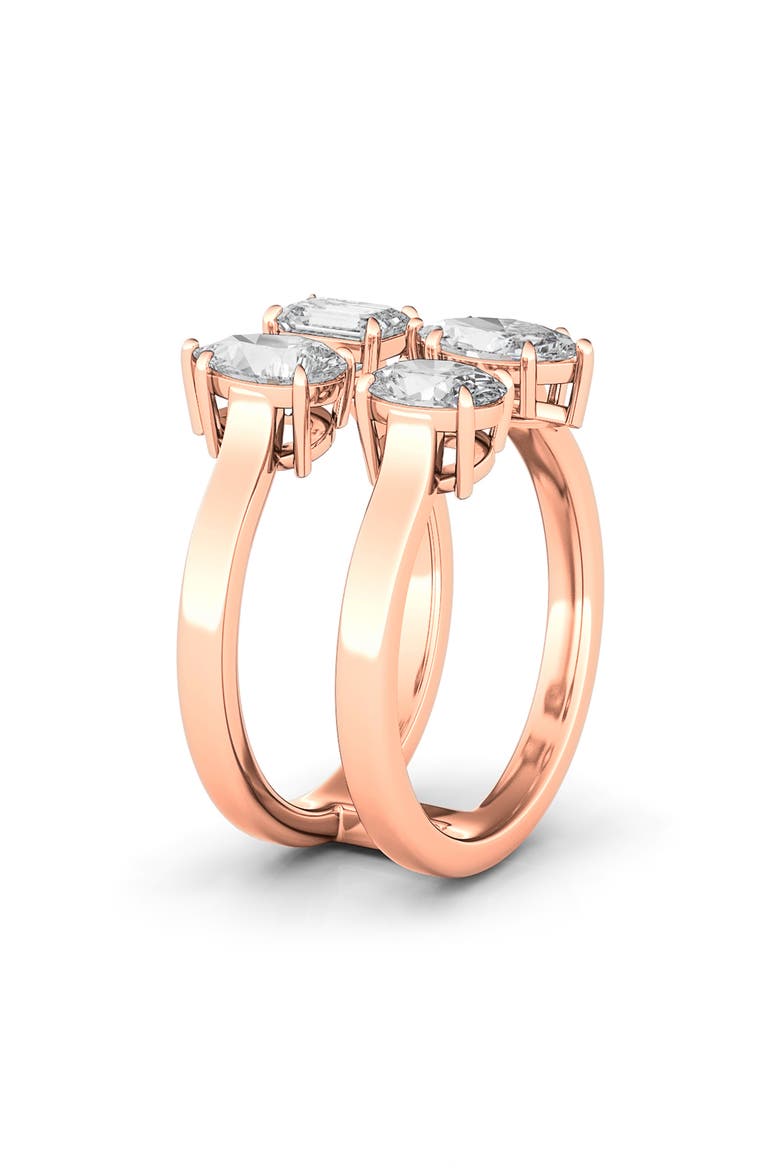 Fancy Four-Stone Lab Created Diamond Ring, Alternate, color, 18K RG