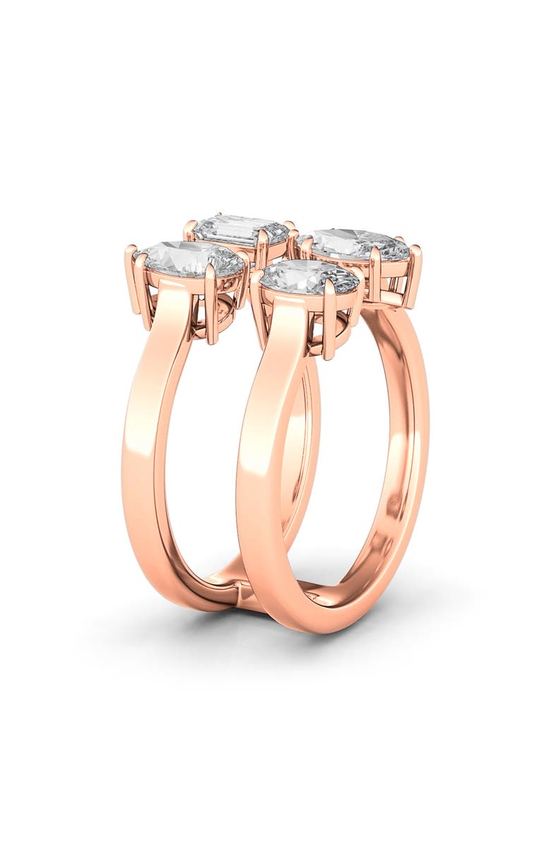 Everyday By HauteCarat Fancy Four-Stone Lab Created Diamond Ring, Alternate, color, 2.73 Ctw Rose Gold