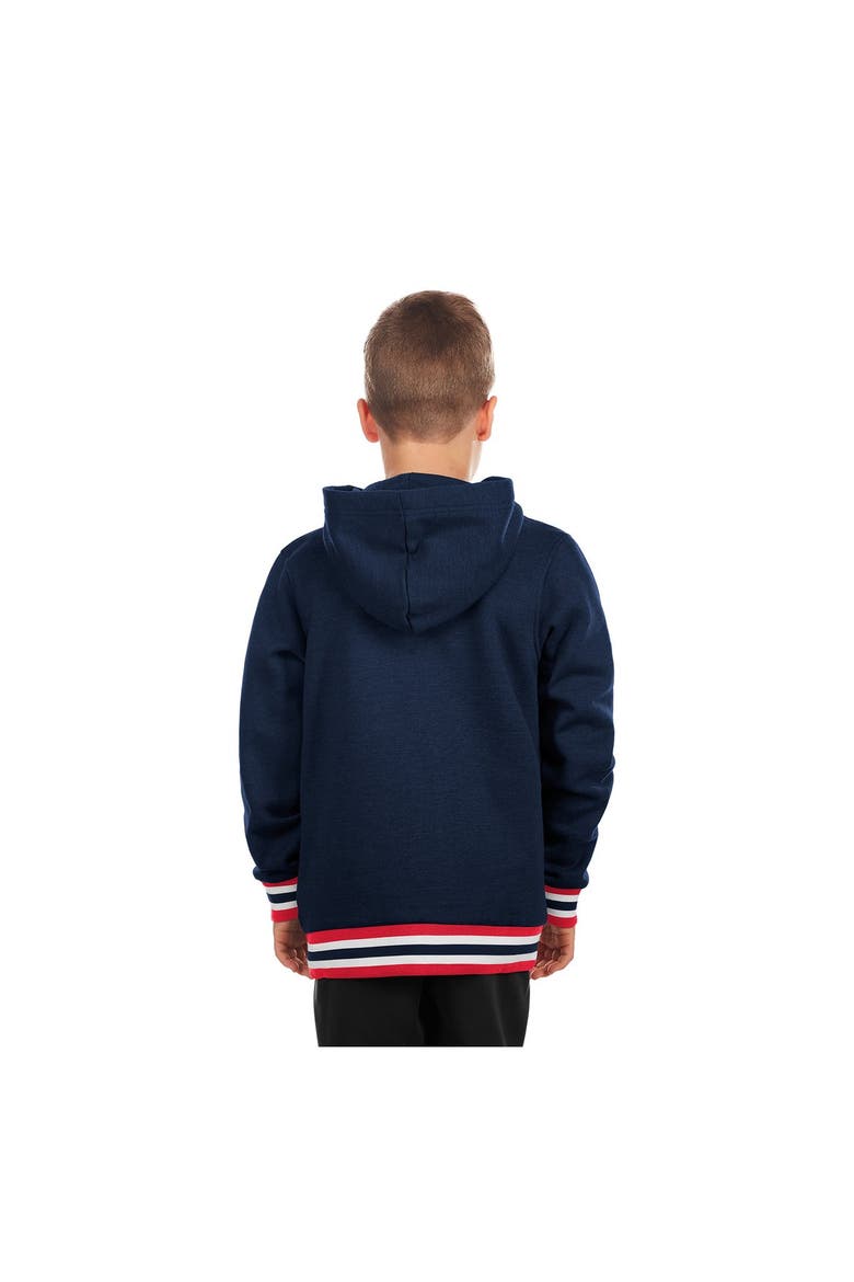 Youth New Era Navy Cleveland Guardians Knit Trim Pullover Hoodie, Alternate, color, Navy