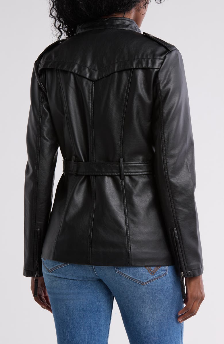 MAX STUDIO Longline Faux Leather Jacket, Alternate, color,