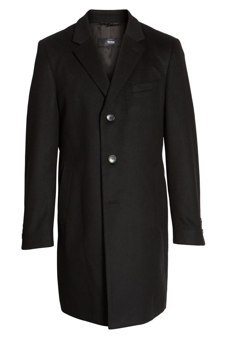 Nye Wool & Cashmere Topcoat, Alternate, color, BLACK