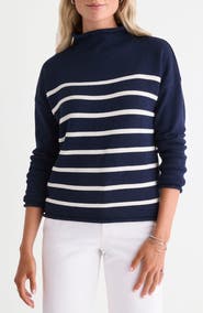 vineyard vines Striped Mock Neck Sweater