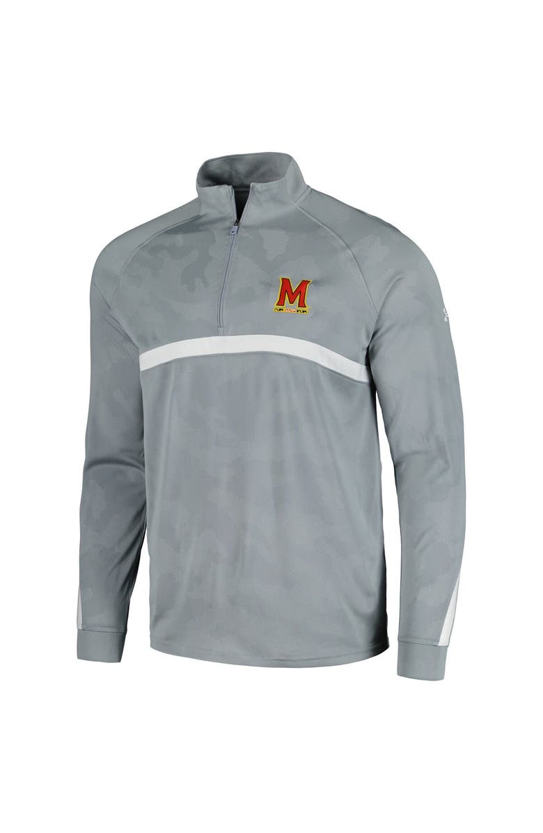 Under Armour Men's Under Armour Steel Maryland Terrapins Game Day Camo Raglan Quarter-Zip Top, Alternate, color, 
